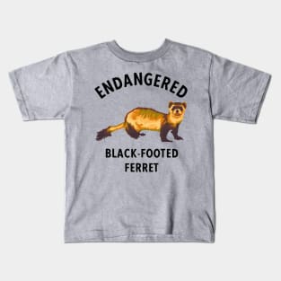 Endangered Black-Footed Ferret Kids T-Shirt